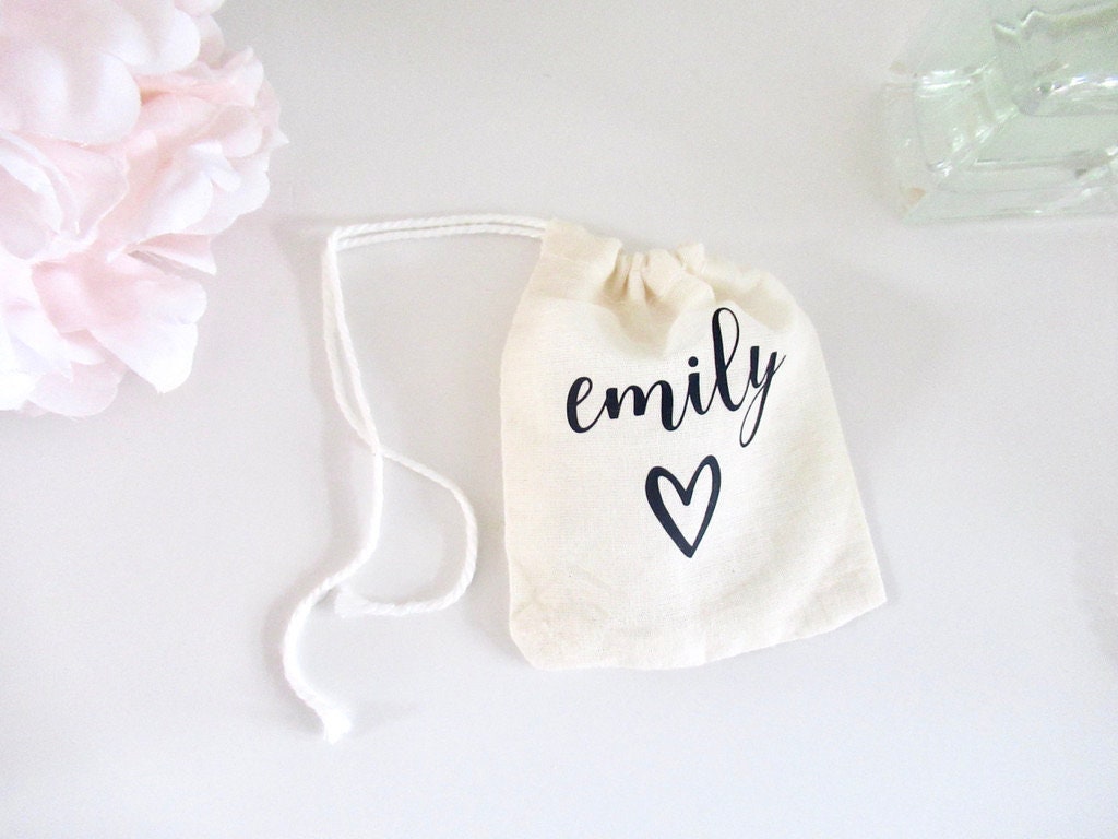 Personalised Hen Party Gift Bags/ Cotton Bachelorette Party Bags/ Favour/ Goody Sweets Bags/ Bridal Shower Jewellery Keepsakes Box Filler