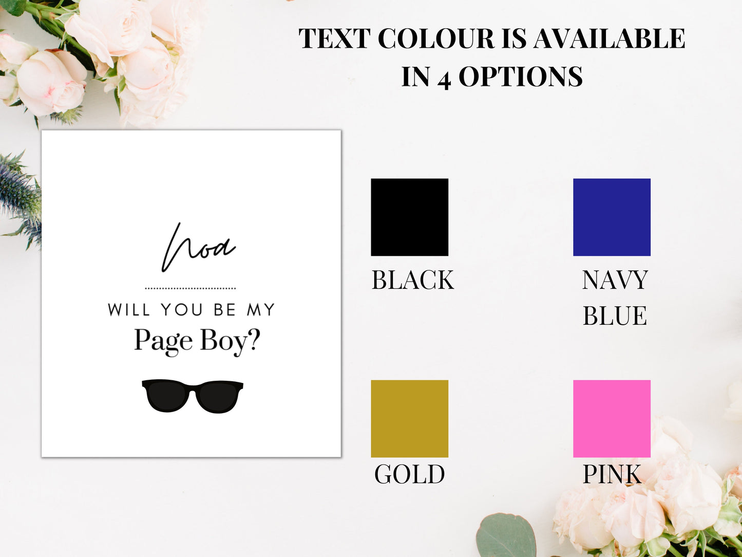 Personalised Page Boy Sticker/ Will You Be My Page Boy Cool Sunglasses Label/ Grooms Man Wedding Party/ Best Man Friend Gift Label/ A05/ A45