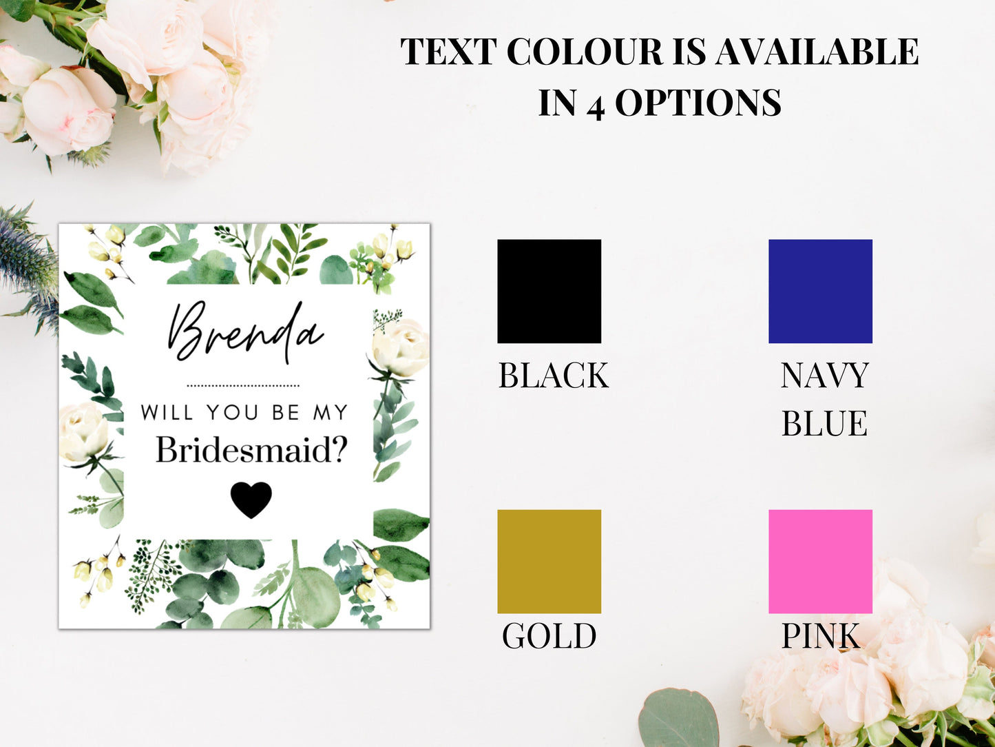 Personalised Gift Box Sticker/ Bridal Party Label/ Will You Be My Bridesmaid Label/ Hen Party Favour Box/ Botanical Proposal Box Sticker/A05