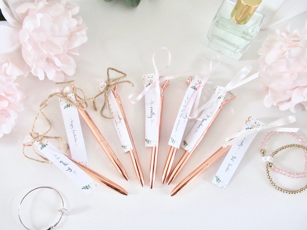 Personalised Chief Bridesmaid Pen/ Chief Bridesmaid Gift/ Wedmin Stationary/ Wedding Admin Rose Gold Diamond Pen/ Rose Gold Crystal Pen/ A49