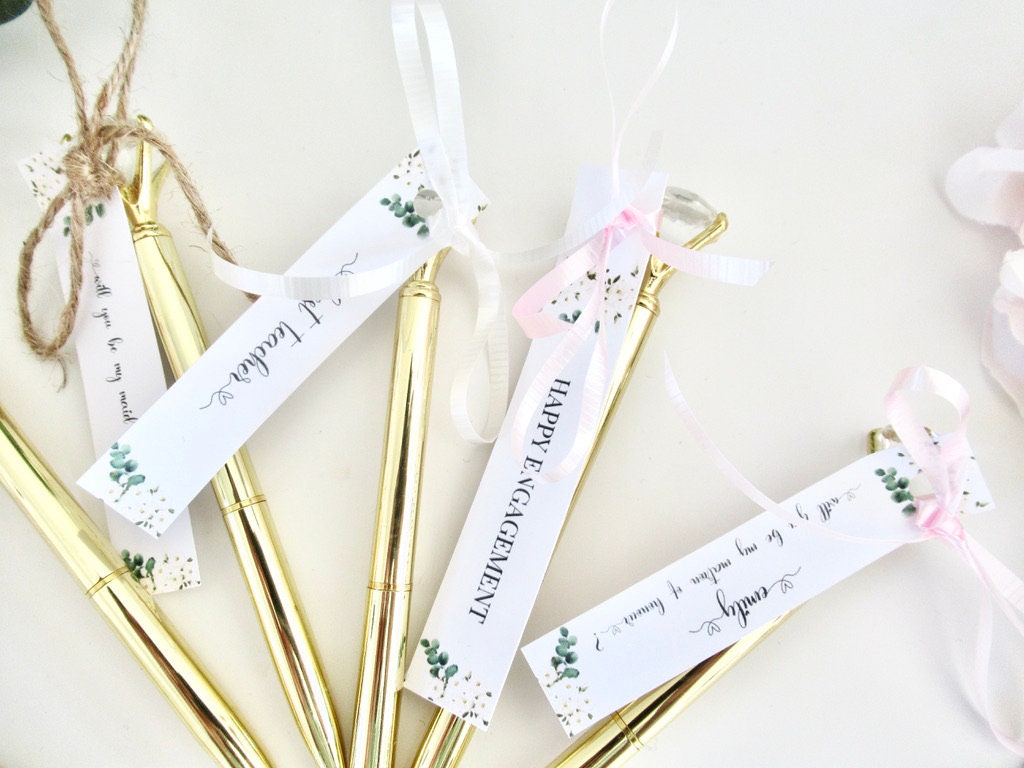 Personalised Matron of Honour Pen/ Matron of Honour Wedmin/ Wedding Admin Stationary Gold Diamond Pen/ Gold Crystal Pen Gift/ A49