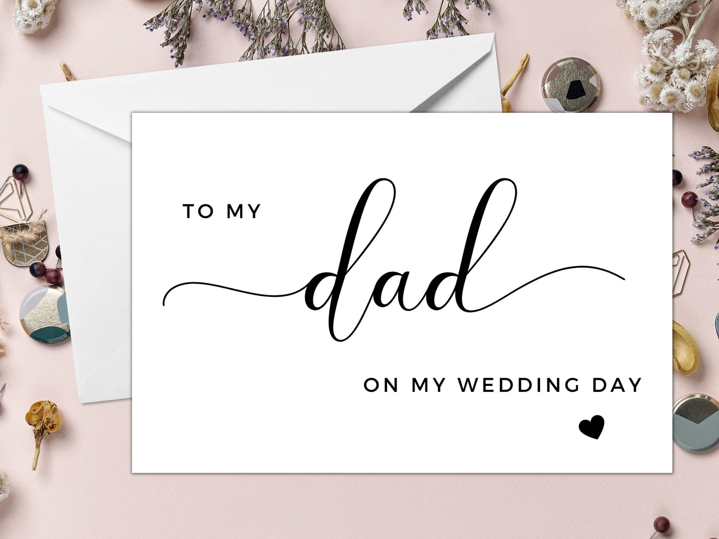 To My Dad on My Wedding Day/ To My Father on My Wedding Day Card/ To My Dad Card/ Appreciation Card for Parents on Wedding Day/ A40/ A51