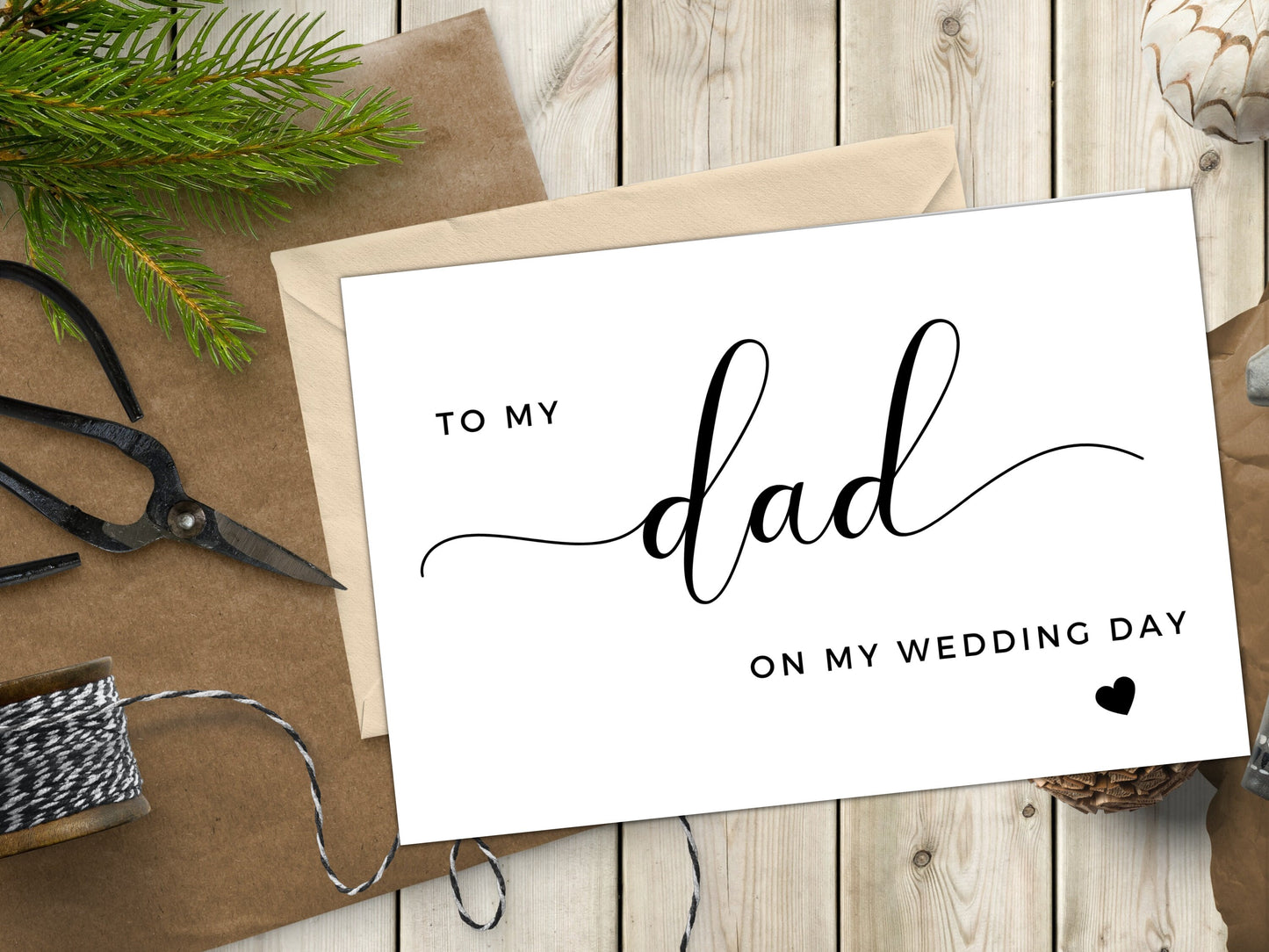 To My Dad on My Wedding Day/ To My Father on My Wedding Day Card/ To My Dad Card/ Appreciation Card for Parents on Wedding Day/ A40/ A51