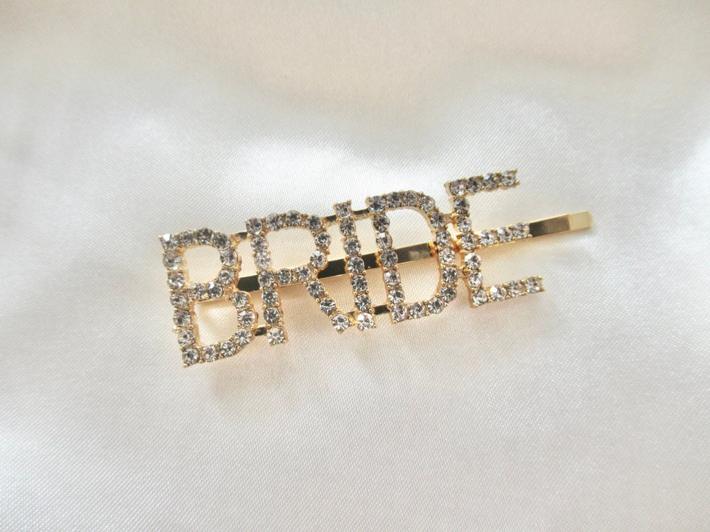 Gold Mrs Hair Bobby Pin/ Gold Wedding Mrs Hair Slide/ Mrs Bride to Be Hair Clip/ Sparkly Mrs Hair Slide/ Diamante Mrs Hair Slide/ A03