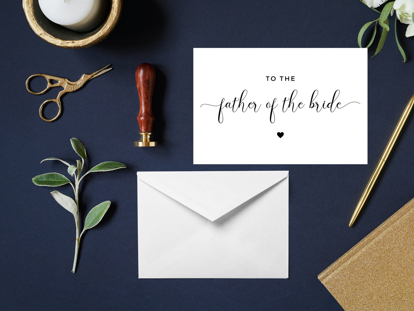 To the Father of the Bride Card/ Thank You Card for Father of the Bride/ Appreciation Gift/ Post Wedding Father of the Bride Card/ A40/ A51