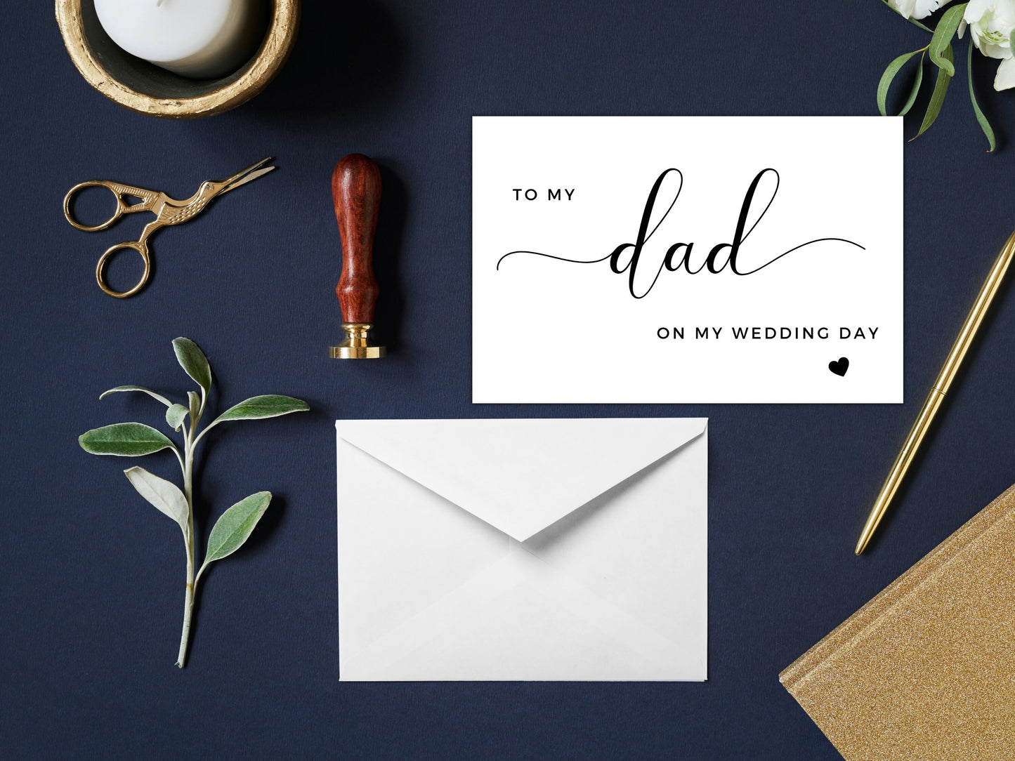 To My Dad on My Wedding Day/ To My Father on My Wedding Day Card/ To My Dad Card/ Appreciation Card for Parents on Wedding Day/ A40/ A51