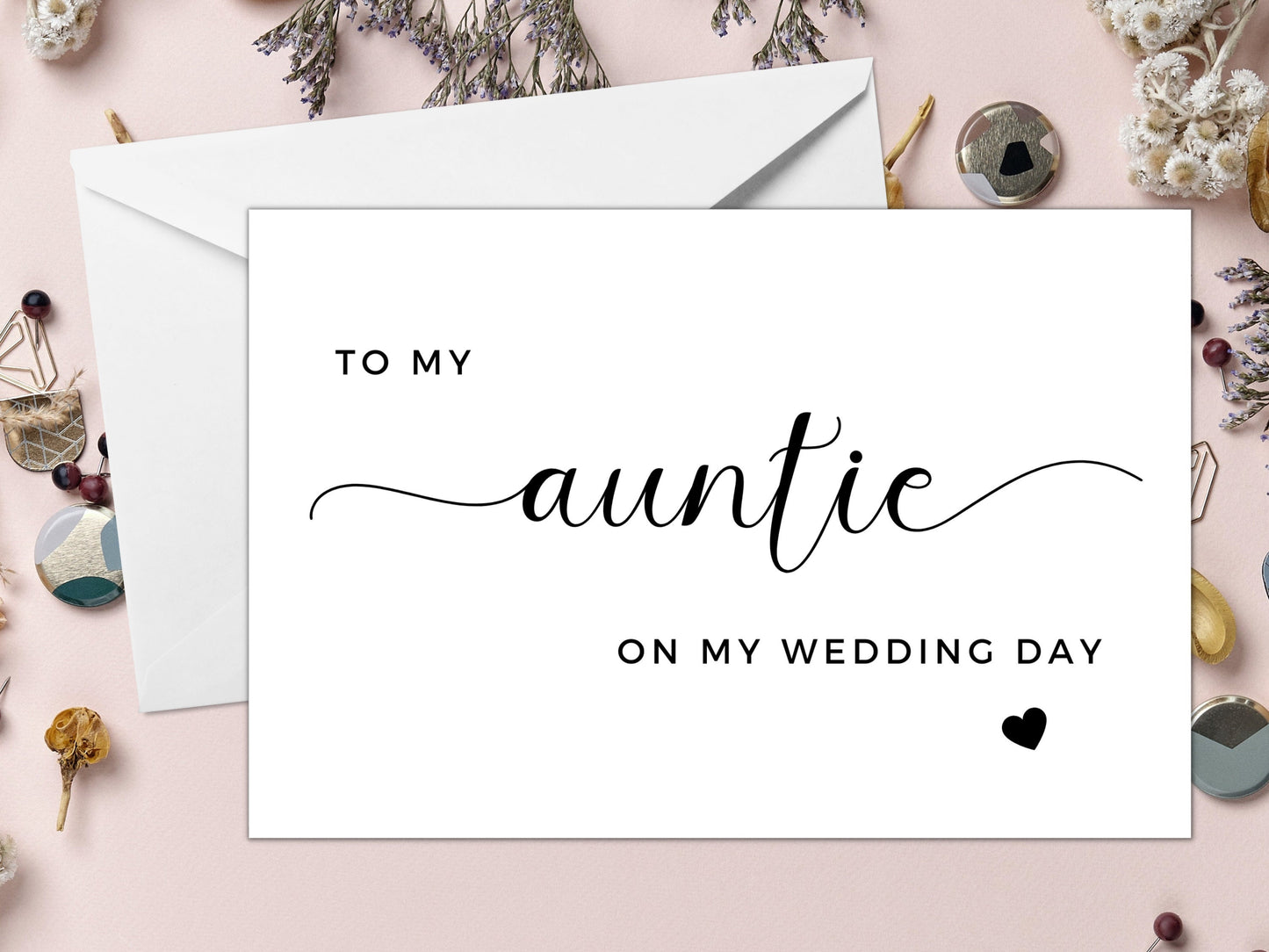 To My Auntie on My Wedding Day/ Present for Auntie/ Gift for Special Auntie/ To My Auntie Appreciation Card on Wedding Day/ A40/ A51