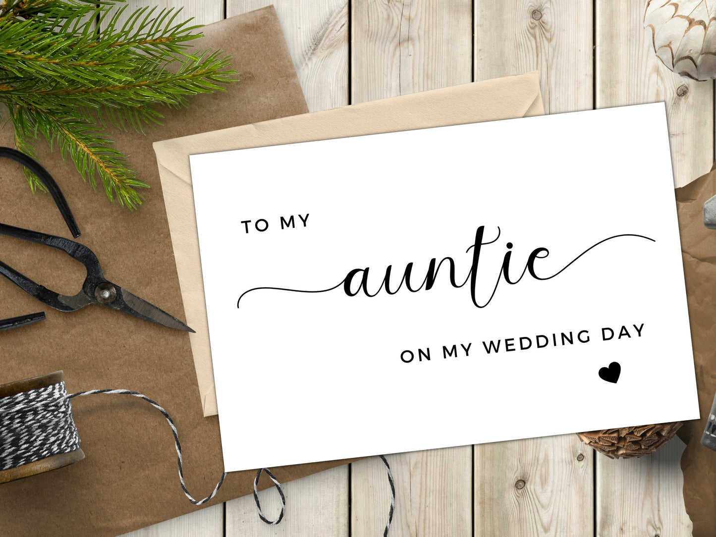 To My Auntie on My Wedding Day/ Present for Auntie/ Gift for Special Auntie/ To My Auntie Appreciation Card on Wedding Day/ A40/ A51