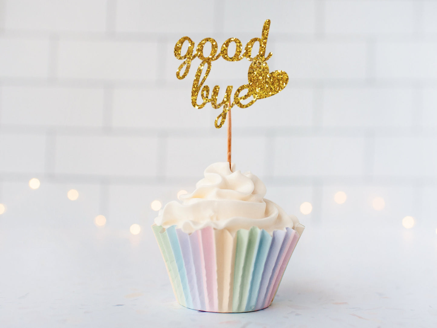 Custom Glitter Goodbye Cupcake/ Farewell Party Topper Decor/ Surprise Retirement Do/ New Job/ Boho Sorry Youre Leaving Party/ A11/ A30