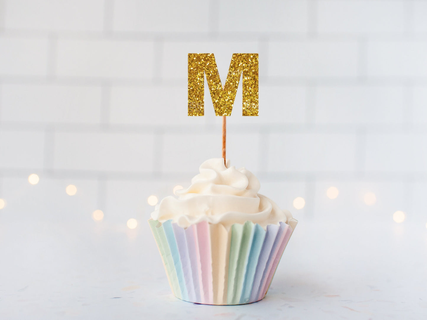 Glitter Monogram Cupcake Toppers/ Cute Alphabet Letter Party Cake Topper/ Personalised Glitter Custom Name Letter Cupcake Topper/ A11/ A24