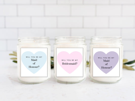 Will You Be My Bridesmaid Candle Label/ Proposal Box Filler/ Bachelorette Party Favour/ Maid of Honour Candle Label/ Bridal Gift/ A05