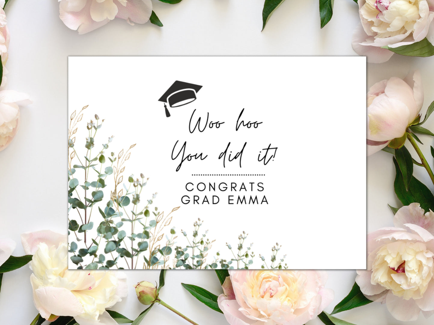 Woo Hoo! You did it! Congrats Grad Prosecco Bottle Label/ Personalised End of Year Congratulations Present Ideas/ Class of 2022 Gifts/ A11