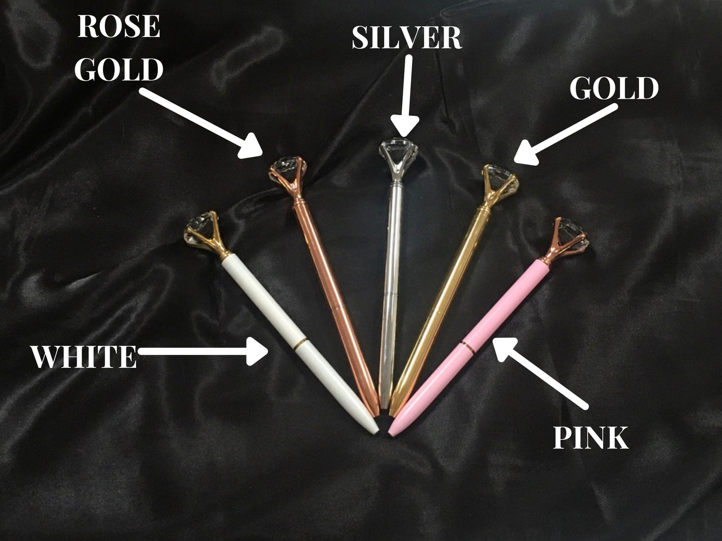 Thank you Pen/ Personalised Rose Gold Diamond Crystal Gift Pen/ Silver Thank You Stationary/ Pink Goodybag Filler/ Gift Box Present