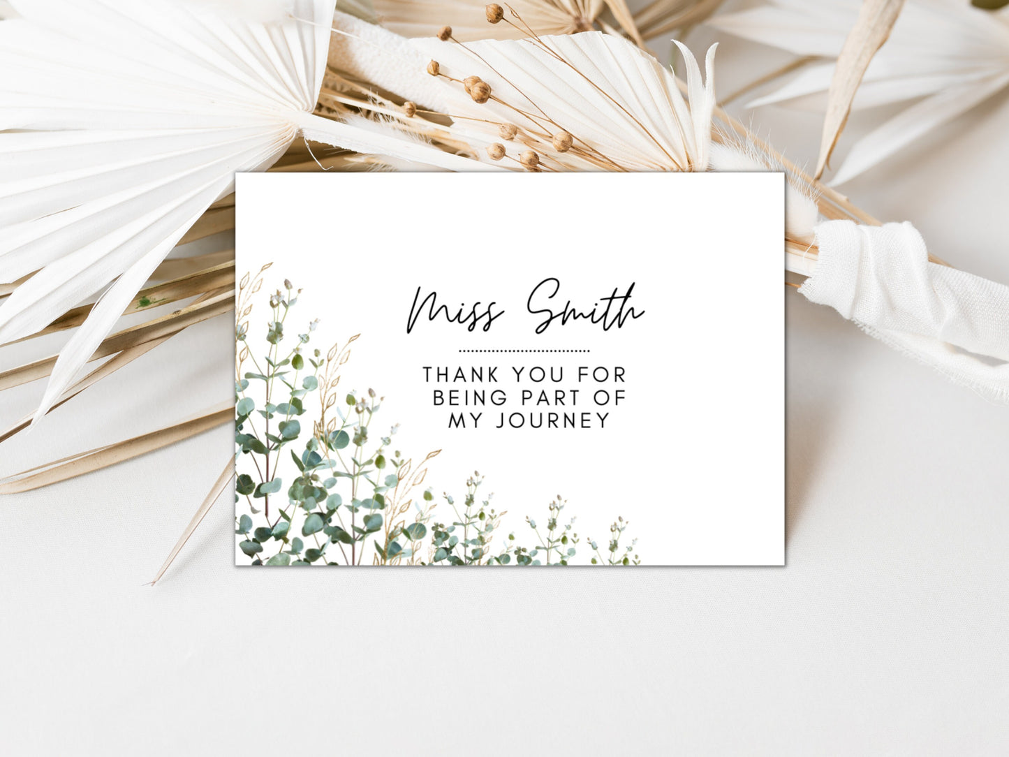 Thank You For Being Part of My Journey Card/ Personalised Teacher Card/ Card For Teaching Assistant/ Nursery Card/ School Teacher Card