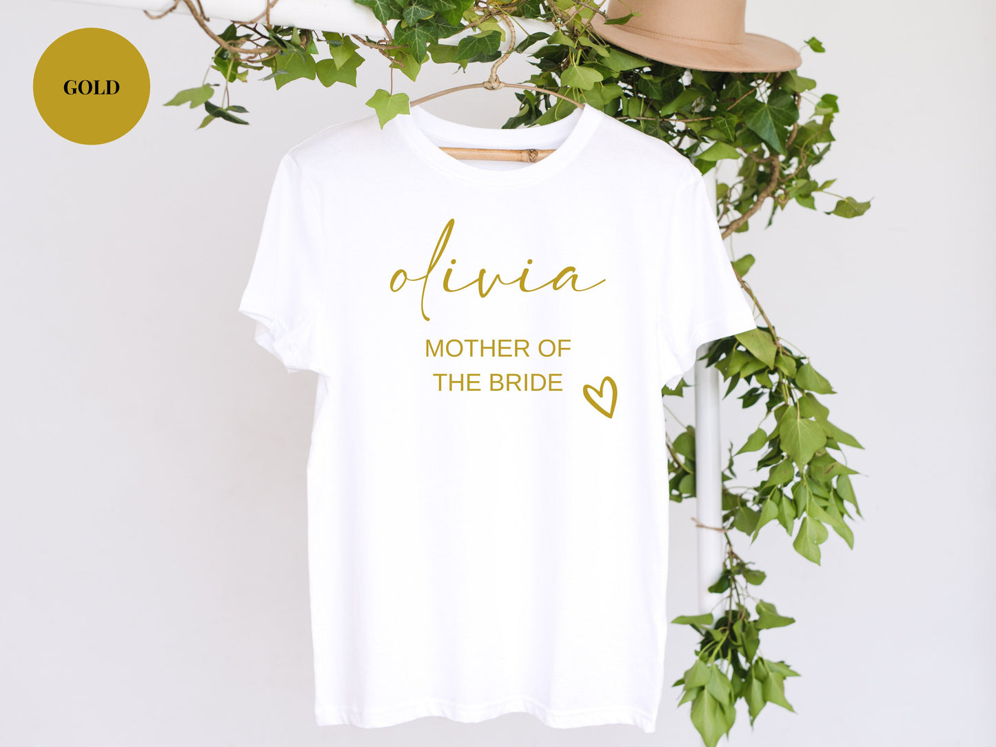 Mother of the Bride T Shirt/ Hen Party T-Shirts/ Personalised White Cotton Classy Bridal Party T Shirts/ Hen Weekend Photo Prop T Shirts