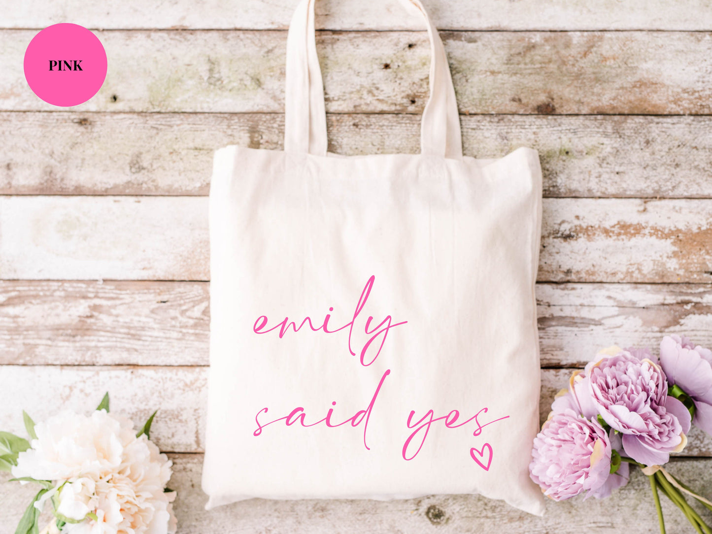 Personalised She Said Yes Hen Party Tote Bag/ Bridal Party Bag/ Gift for Bridal Shower/ Wedding Keepsake Bag/ Bridesmaid Proposal Box Filler