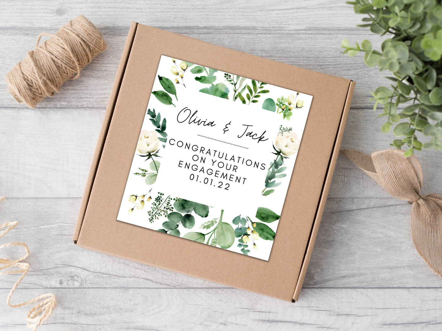 Congratulations on Your Engagement Gift Box Label/ Personalised Engagement Party Gift Sticker/ Wedding Gift Box Label/ Gift for Couple/A05