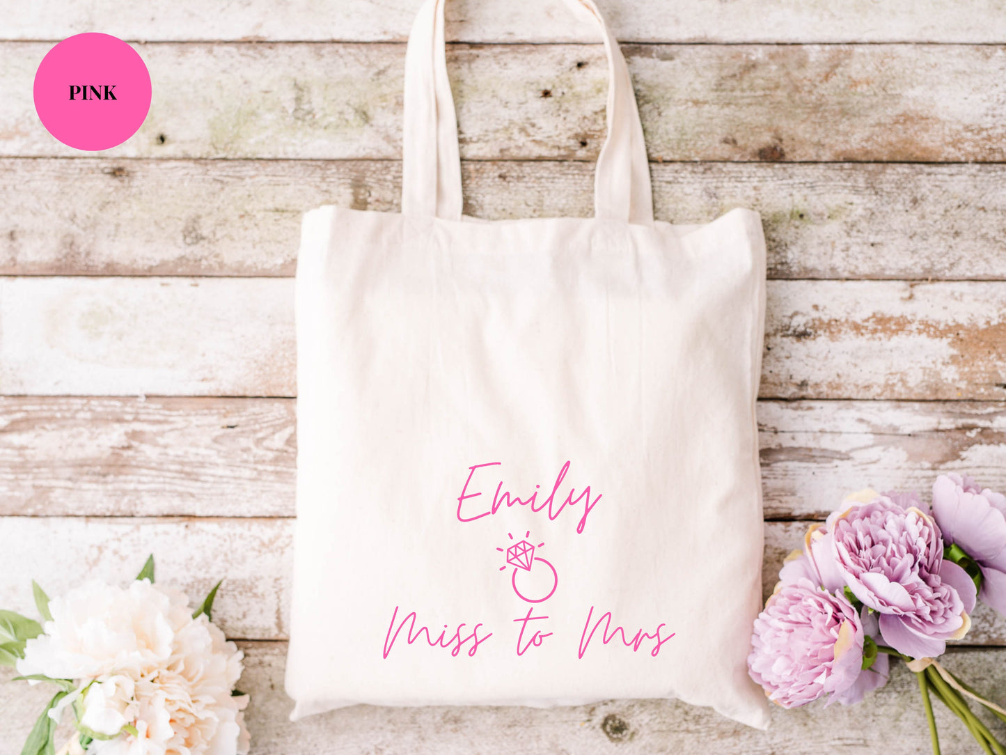 Personalised Miss to Mrs Tote Bag/ Gift for Bride to Be/ Mrs to Be/ Wifey to Be/ Bridal Party Bag/ Bridal Shower Gift/ Hen Party Bag