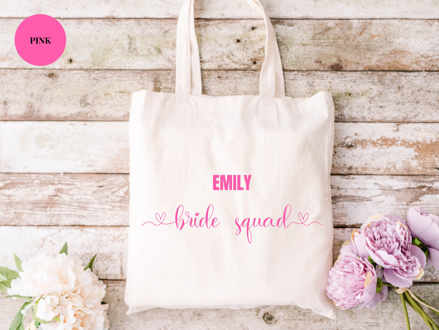 Personalised Bride Squad Tote Bag/ Gift for Bridesmaids/ Wedding Mrs to Be/ Wifey to Be/ Bridal Party Bag/ Bridal Shower Gift/ Hen Party Bag