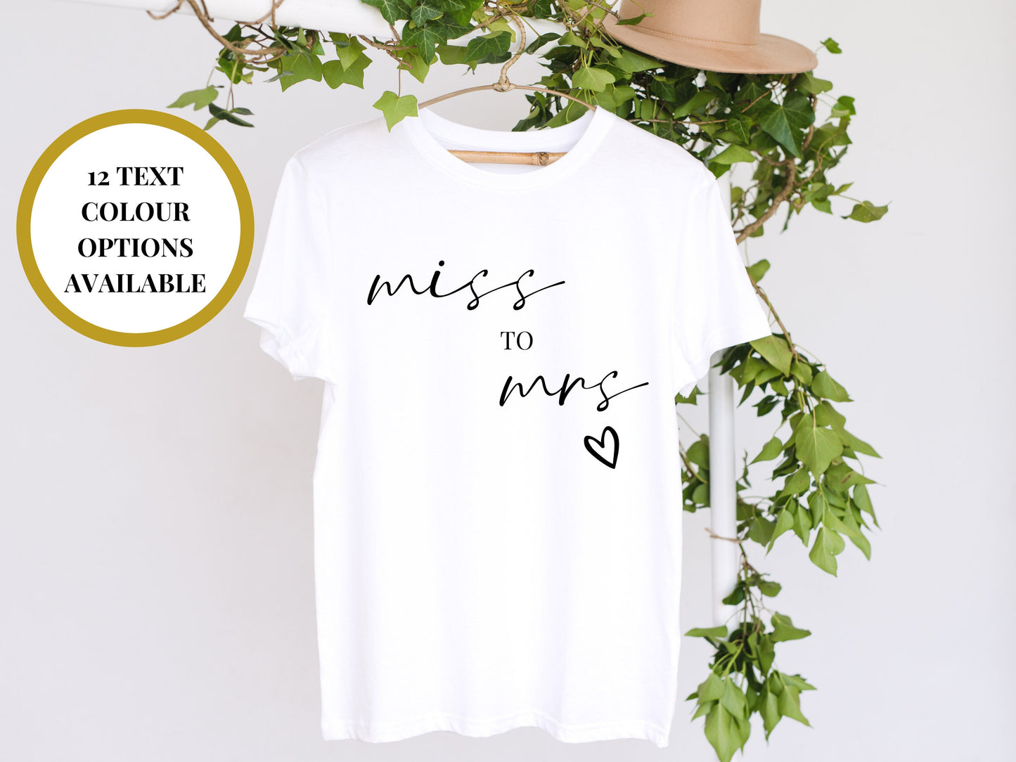 Miss to Mrs T-Shirts/ Custom Cotton Bride to Be T Shirts/ Classy Hen Weekend Photo Prop T Shirts/ Hen Party Gift Favour Fun T Shirts