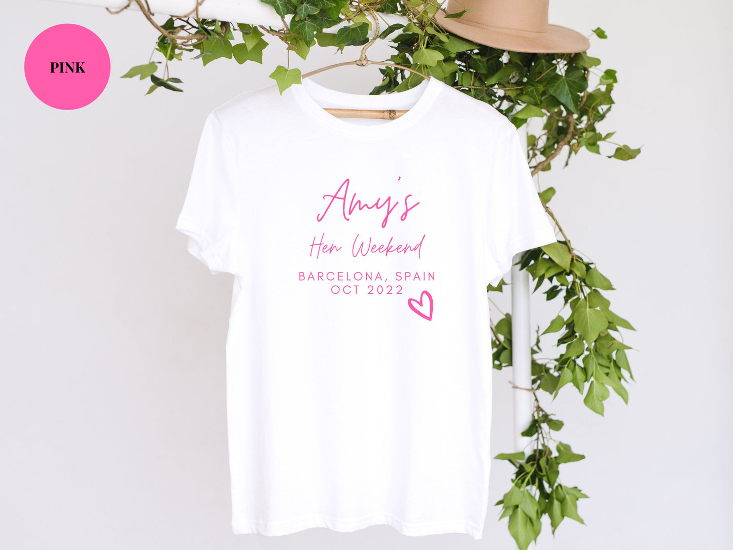 Personalised Hen Weekend T-Shirt/ Destination Hen Party T Shirt/ Bridal Party Hen Weekend T Shirts/ Hen Party Gift Favour Fun T Shirts