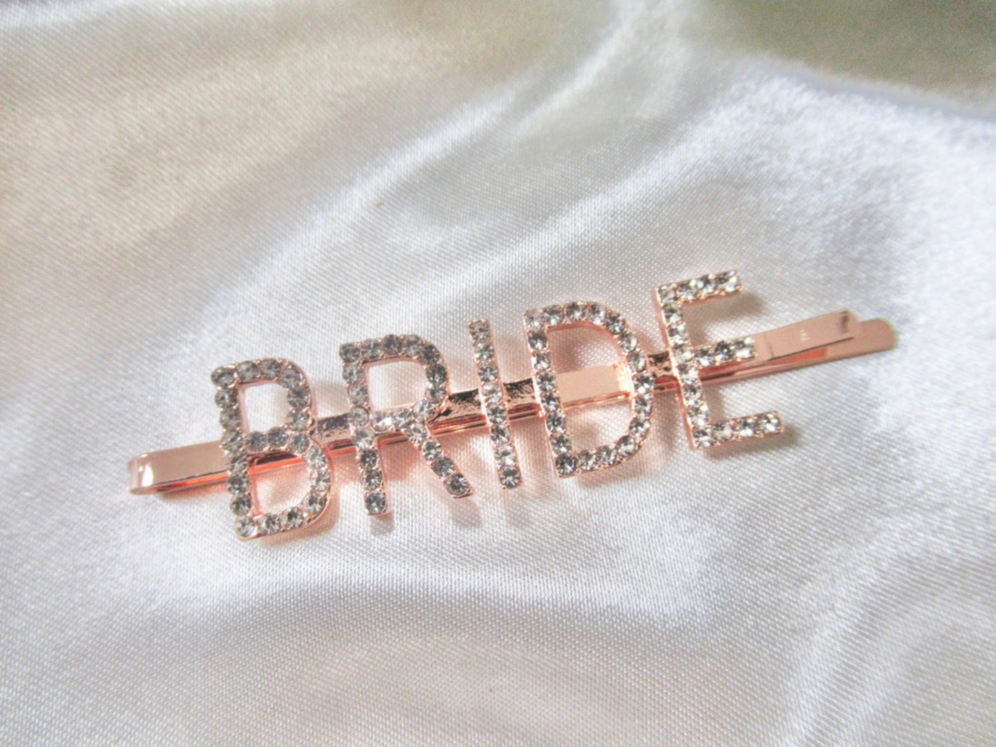 Rose Gold Bride Hair Bobby Pin/ Silver Wedding Mrs Hair Slide/ Mrs Bride to Be Hair Clip/ Sparkly Mrs Hair Slide/ Diamante Mrs Hair Slide