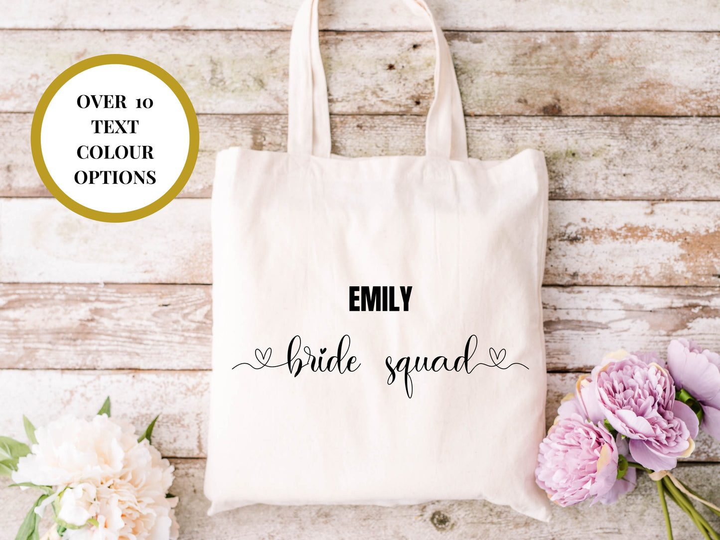 Personalised Bride Squad Tote Bag/ Gift for Bridesmaids/ Wedding Mrs to Be/ Wifey to Be/ Bridal Party Bag/ Bridal Shower Gift/ Hen Party Bag