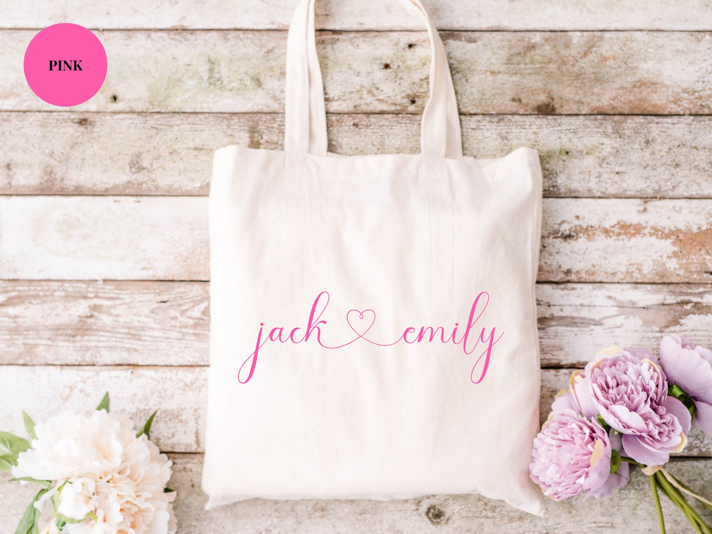 Personalised Bridal Shower Gift Tote Bag/ Custom Couples Gift/ Holiday Hen Party Gift/ Weekend Shopper Bag/ Anniversary Keepsake Gift