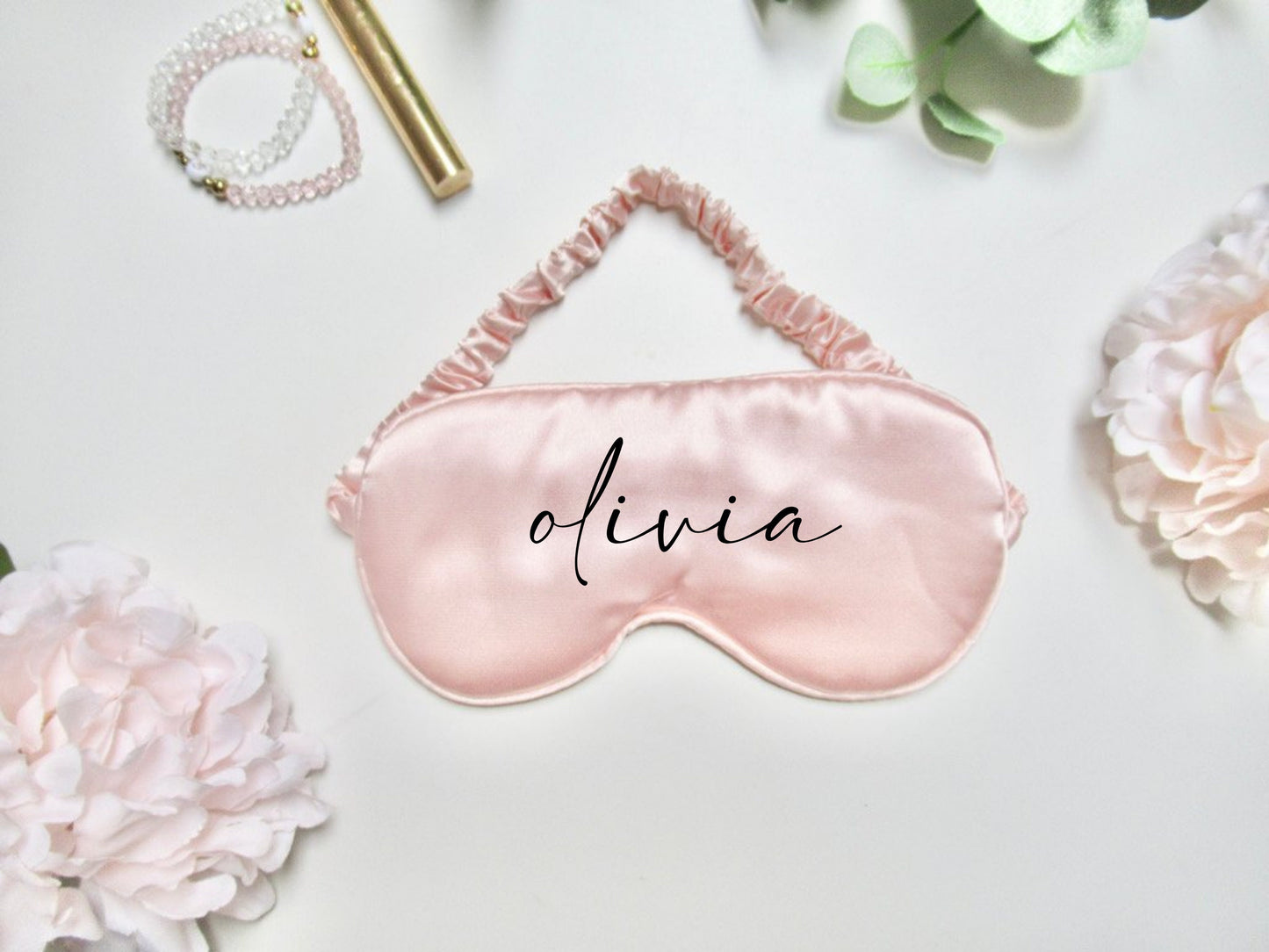 Personalised Satin Eye Mask/ Hen Party Favours/ Bridesmaid Sleep Mask/ Gift for Her/ Bridal Gift/ Bridal Shower Blindfold Goody Bag Filler