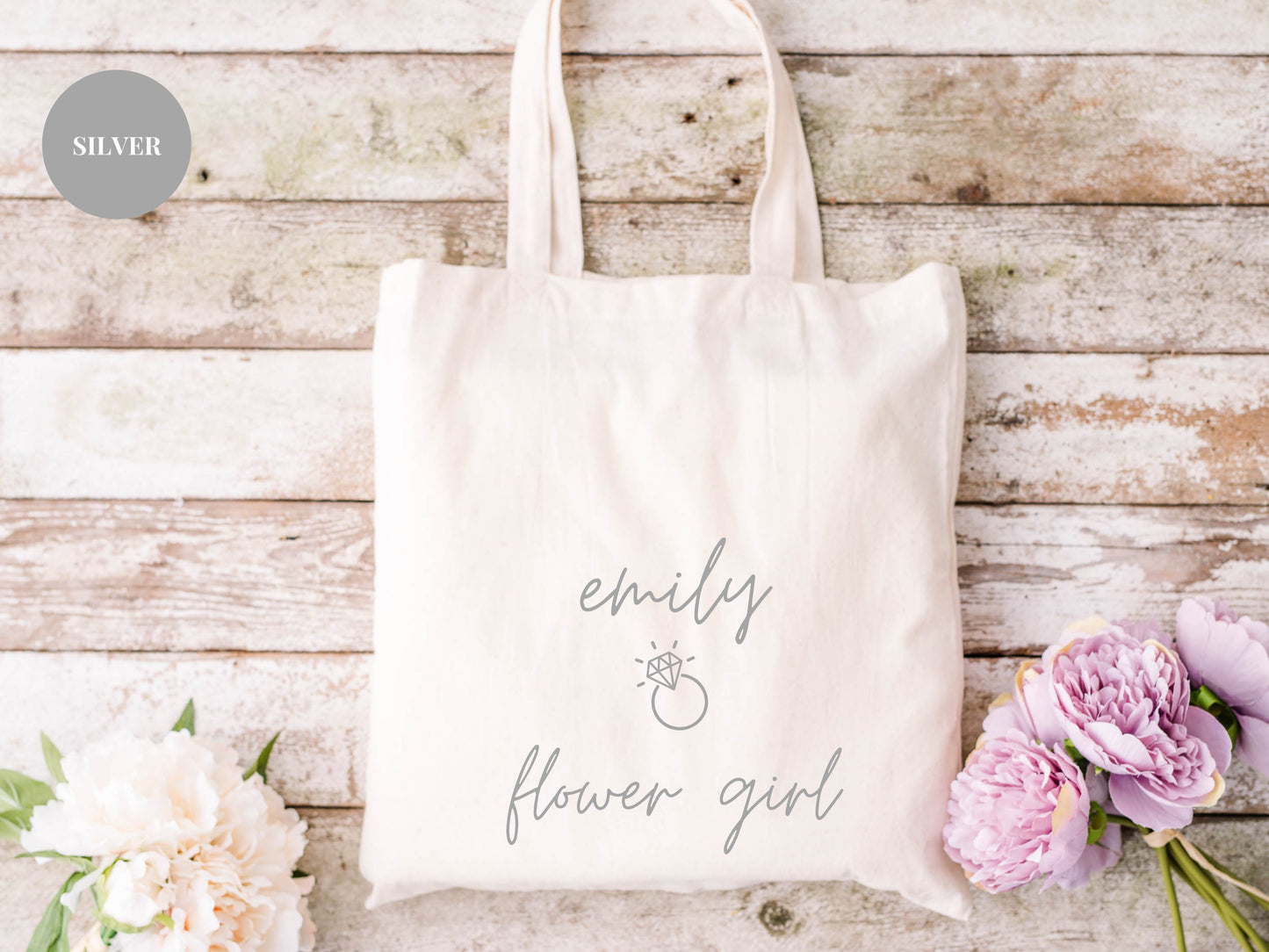 Personalised Flower Girl Tote Bag/ Bridesmaid Proposal Box Filler/ Chief Bridesmaid/ Maid of Honour Bachelorette Hen Party Tote Bag