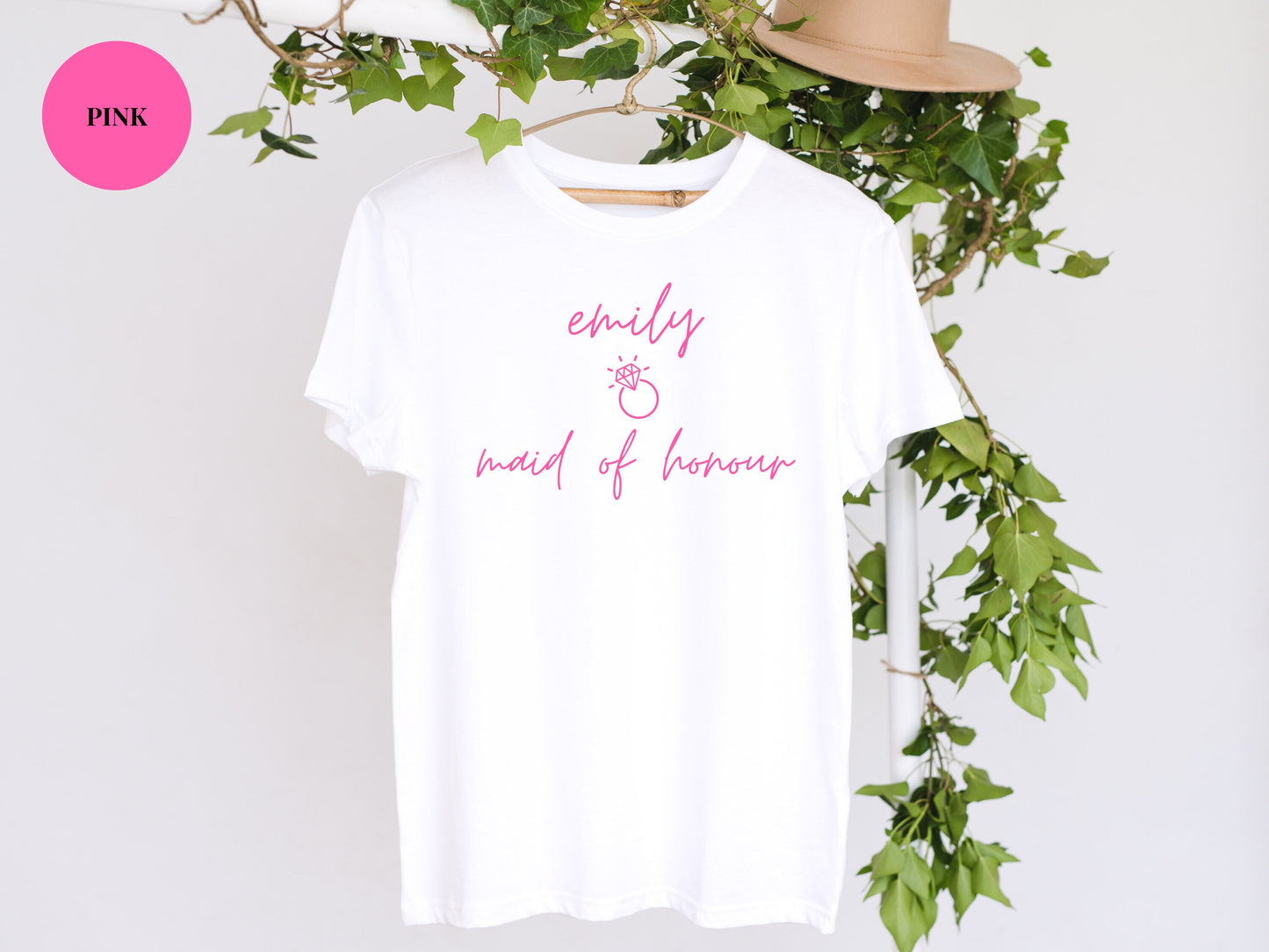 Maid of Honour T Shirt/ Hen Party T-Shirt/ Gift for Maid of Honour/ Personalised Cotton Bridal Party T Shirt/ Hen Weekend Photo Prop T Shirt