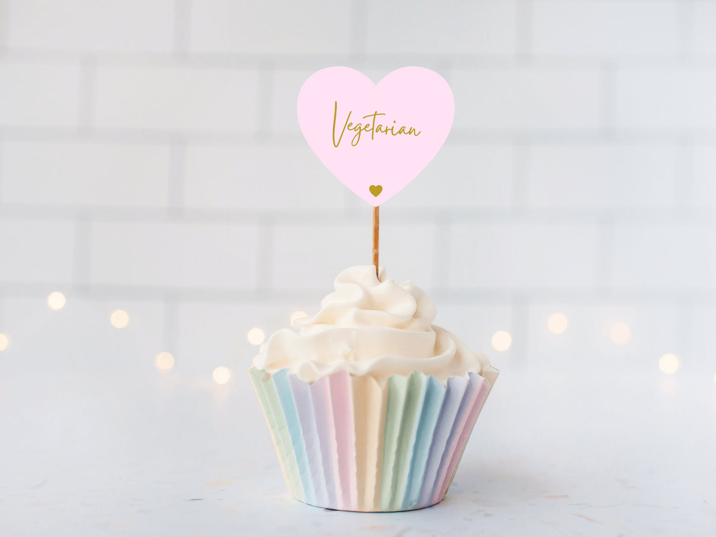 Custom Vegetarian Party Cupcake Topper Food Labels/ Vegetarian Pastel Food Tags Topper/ Cute Party Food Allergy Label/ Custom Topper