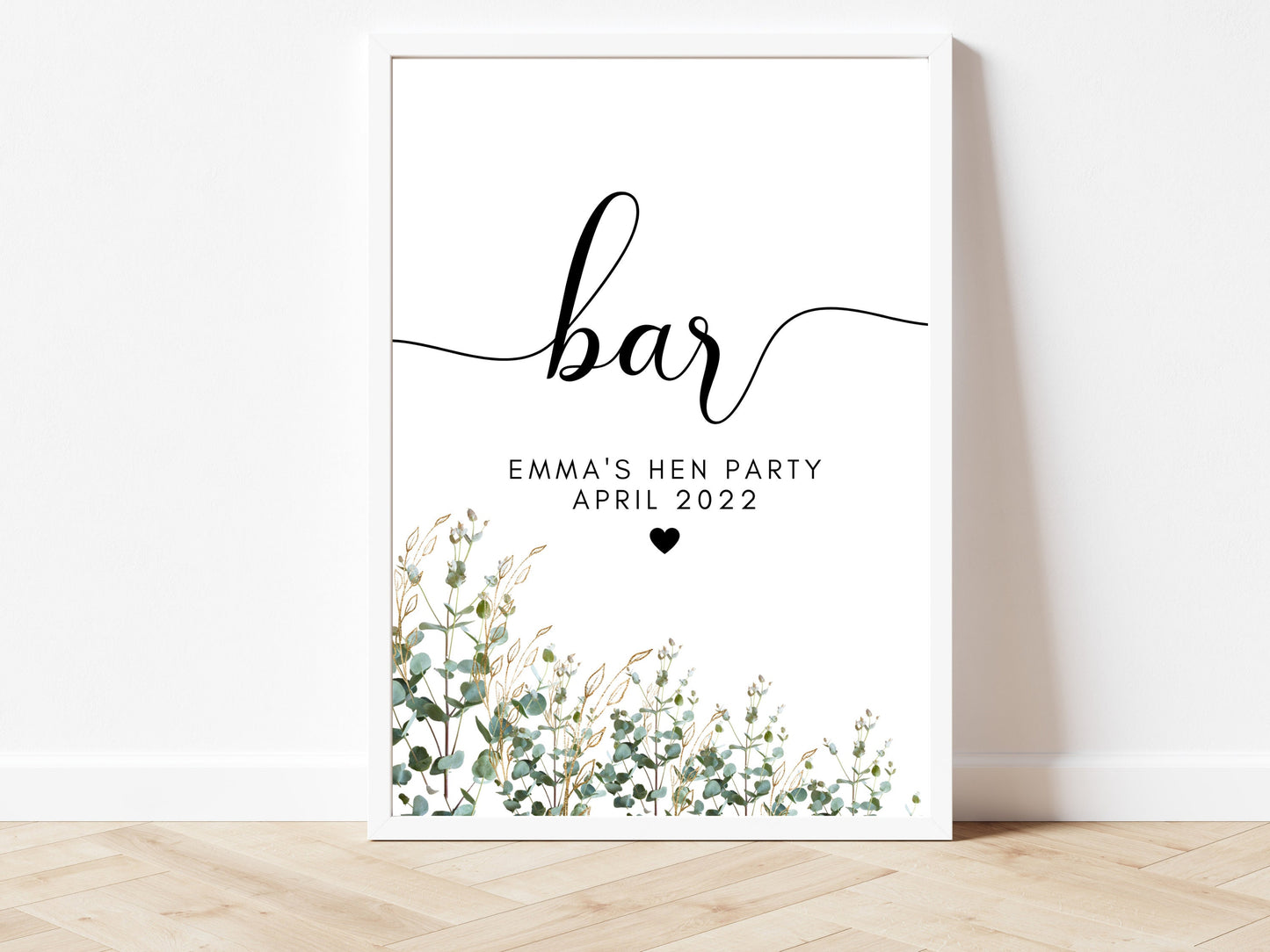 Personalised Birthday Pimp Your Prosecco Sign/ Eucalyptus Greenery Cocktail Mocktail Alcohol Bar Drinks/ Floral Party Decorations