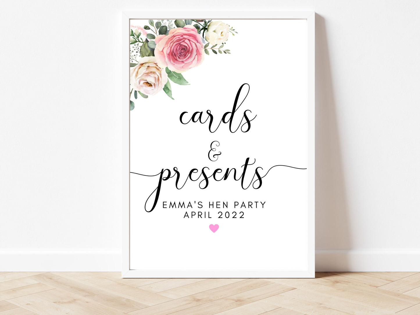 Hen Do Welcome Print/ Pink Floral Bridal Shower Welcome Sign/ Eucalyptus Bridal Party Guest Welcome Sign/ Greenery Bride to Be Party Sign