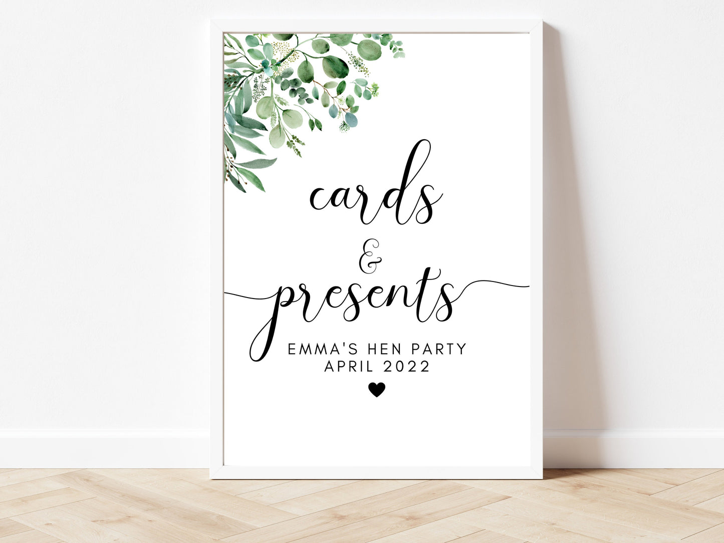 Lets Get This Party Started Sign/ Personalised Birthday Fun Poster/Eucalyptus Greenery Floral Modern Minimalist Simple Party Decor Print/AK1