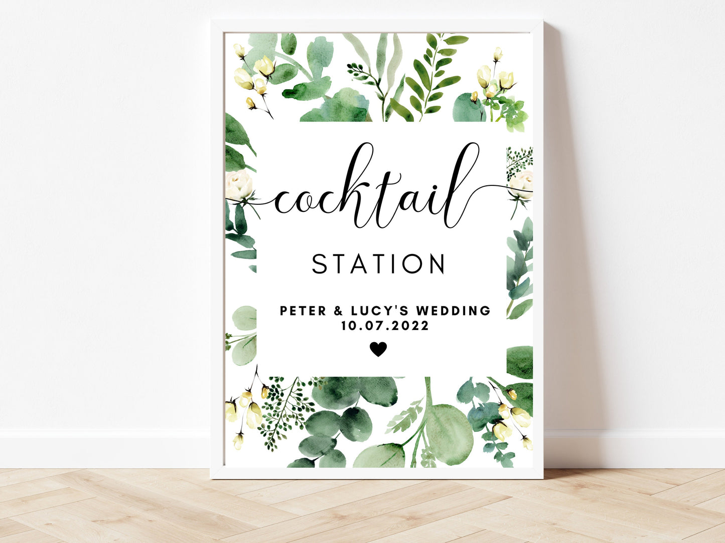 Wedding Selfie Station Sign/ Wedding Reception Poster/ Greenery Floral Eucalyptus Social Media Photography/ Minimalist Simple Print/ AK3