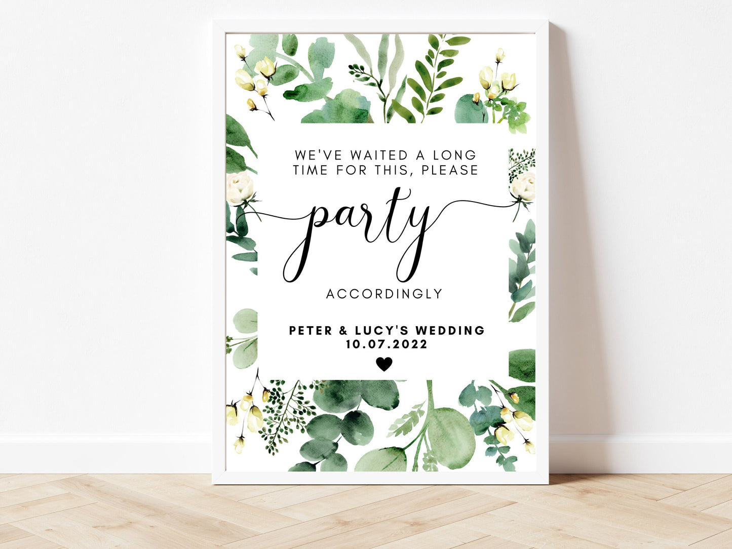 Wedding Ladies Bathroom Sign/ Reception Venue Bathroom Signage/ Wedding Bathroom Basket Print/ Party Poster/ Eucalyptus Floral Greenery Sign