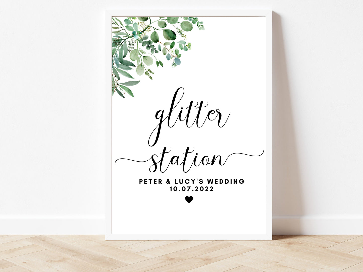 Cocktail Station Sign/ Personalised Wedding Reception Bar Drinks Mocktail Print/ Eucalyptus Floral Greenery Minimalist Party Poster/ AK1