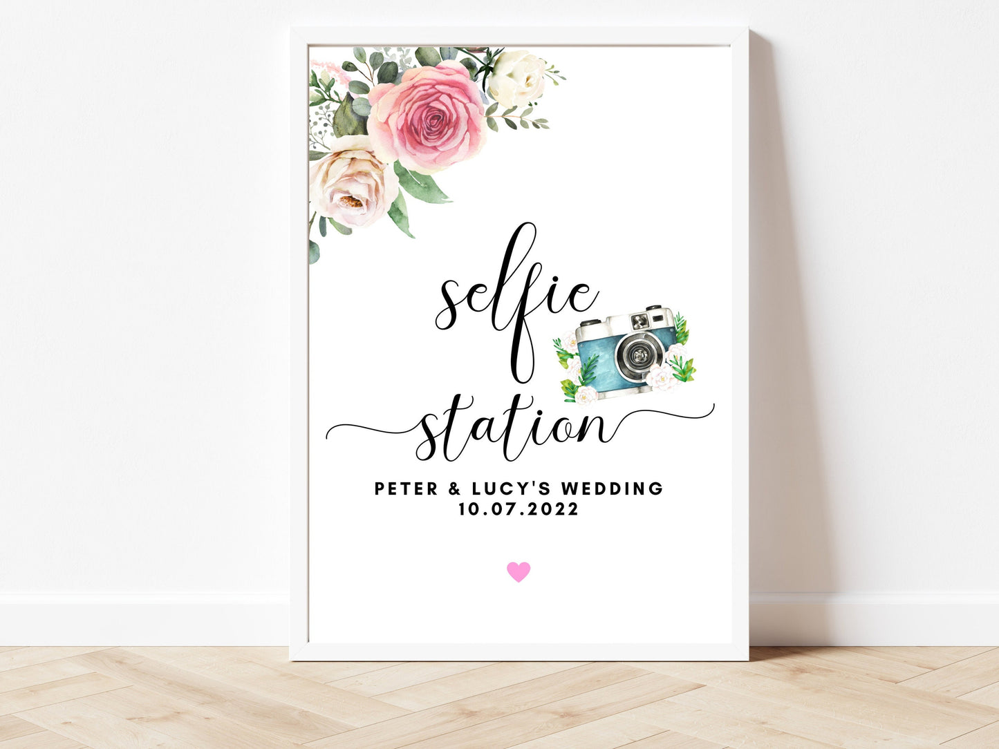 Wedding Selfie Station Sign/ Wedding Tent A4 Day Signs/ Wedding Reception Signs/ Eucalyptus Wedding Sign/ Floral Greenery Party Sign