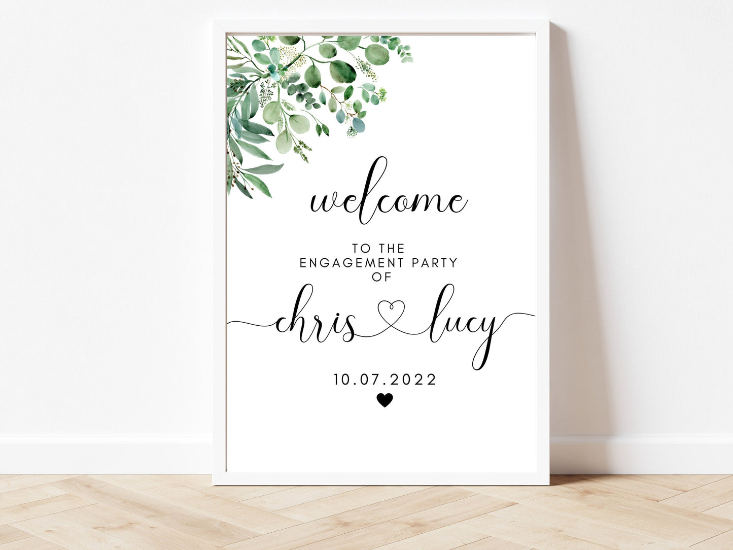 Love is Sweet Please Take a Treat Sign/ Personalised Engagement Party Poster/ Lets Celebrate/ Eucalyptus Newly Engaged/ Floral Greenery/ AK1