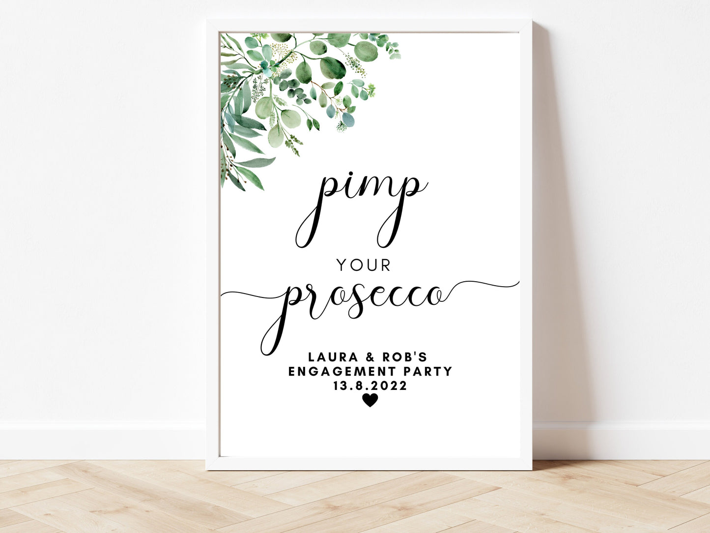 Cards and Presents Sign/ Personalised Engagement Party Gifts Print/ Please Leave Your Gifts Here/ Eucalyptus Floral Greenery Minimalist/ AK1