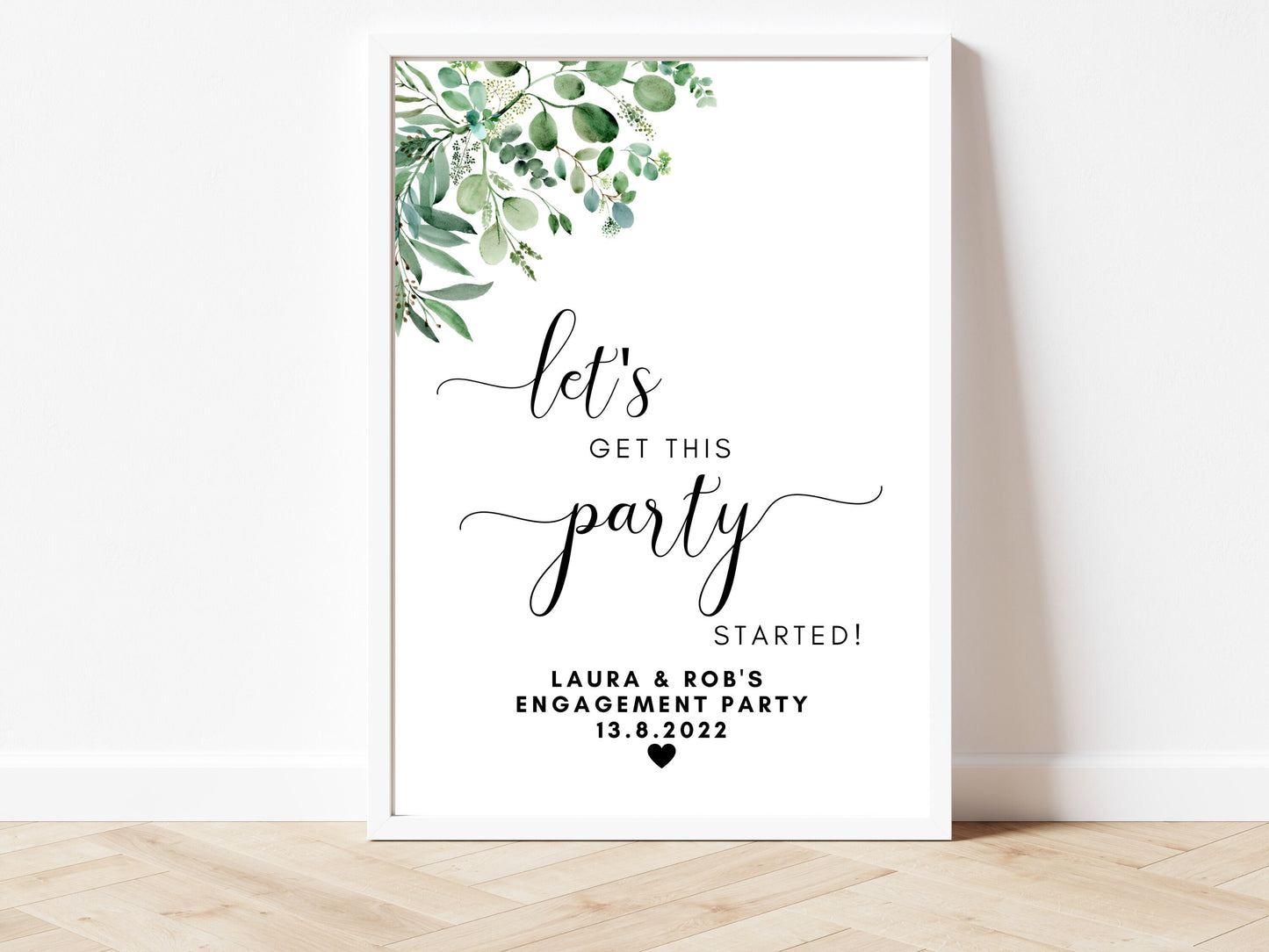 Cards and Presents Sign/ Personalised Engagement Party Gifts Print/ Please Leave Your Gifts Here/ Eucalyptus Floral Greenery Minimalist/ AK1