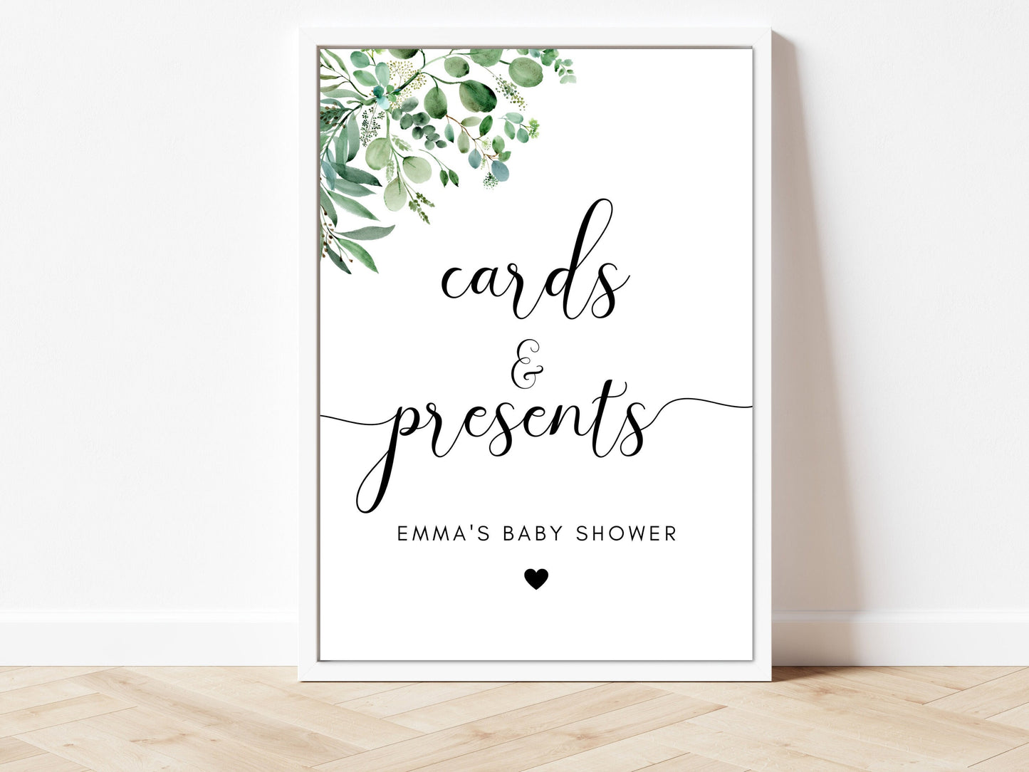 Snacks Sign/ Personalised Birthday Party Print/ Eucalyptus Floral Greenery Snacks and Treats Poster/ Modern Minimalist Simple/ AK1