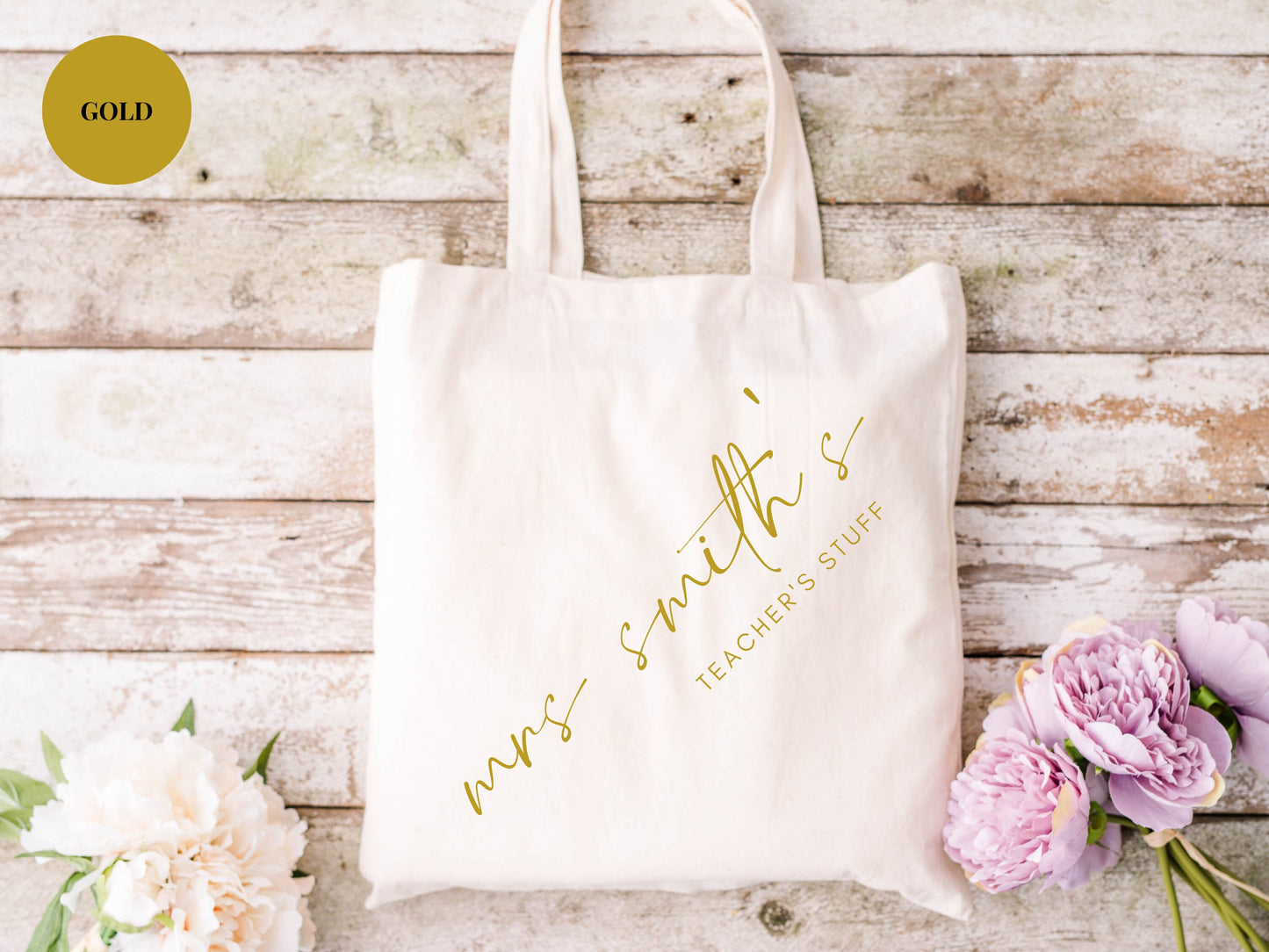 Personalised Miss/ Mrs Teacher Thank You Tote Bag/ Teacher Gift/ Custom Thanks Teacher Gift Tote/Any Name Natural Cotton Weekend Shopper Bag