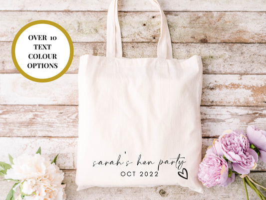 Personalised Hen Party Tote Bag/ Future Mrs to Be Bridal Party Gift/ Bridal Weekend Shopper Bag/ Bridal Shower Bag/ Hen Party Bag