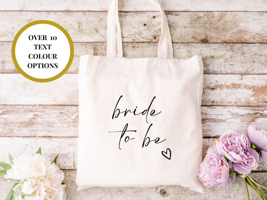 Bride to Be Tote Bag/ Wedding Party Gift Bag/ Bridal Party Weekend Shopper Bag/ Bridal Shower Party Gift/ Hen Party Bag/ Proposal Box Filler