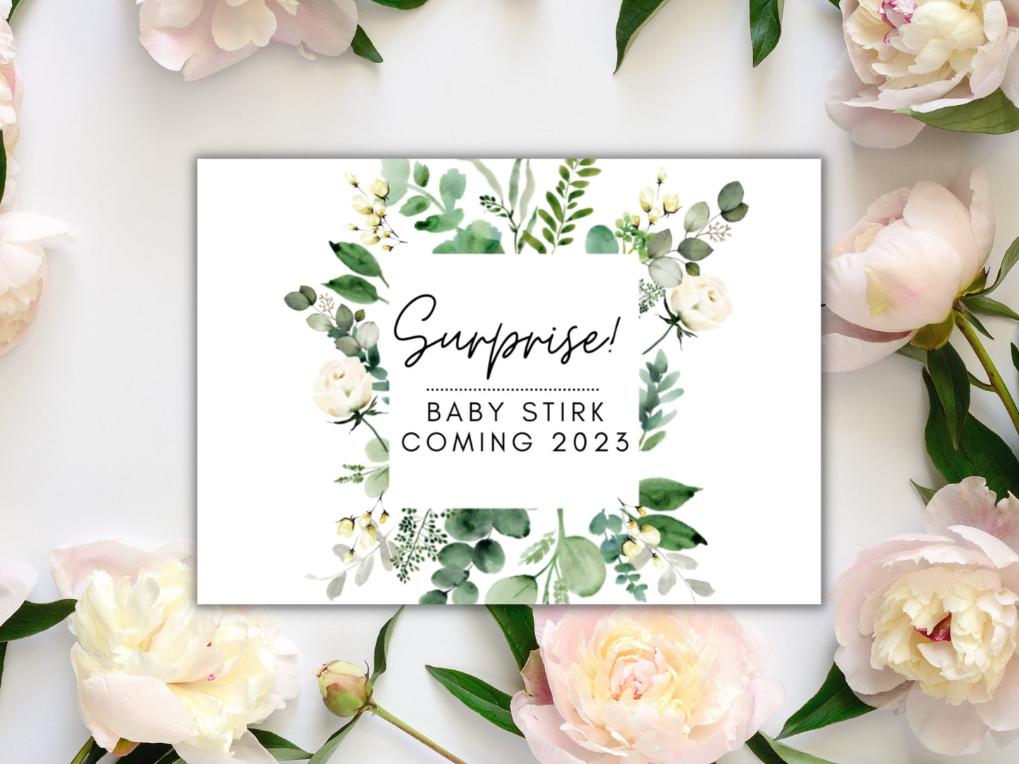 Personalised Surprise Baby Shower Sticker/ Baby Shower Label/ Gender Reveal Prosecco Bottle Label/ Floral Gender Champagne/ Wine Sticker