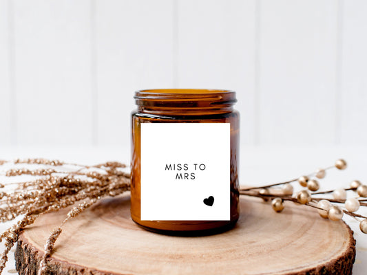 Miss to Mrs Party Label Sticker/ Miss to Mrs Proposal Box Label/ Hen Do Gift Bag Sticker/ Bridal Shower Favours/ Hen Weekend Candle Label