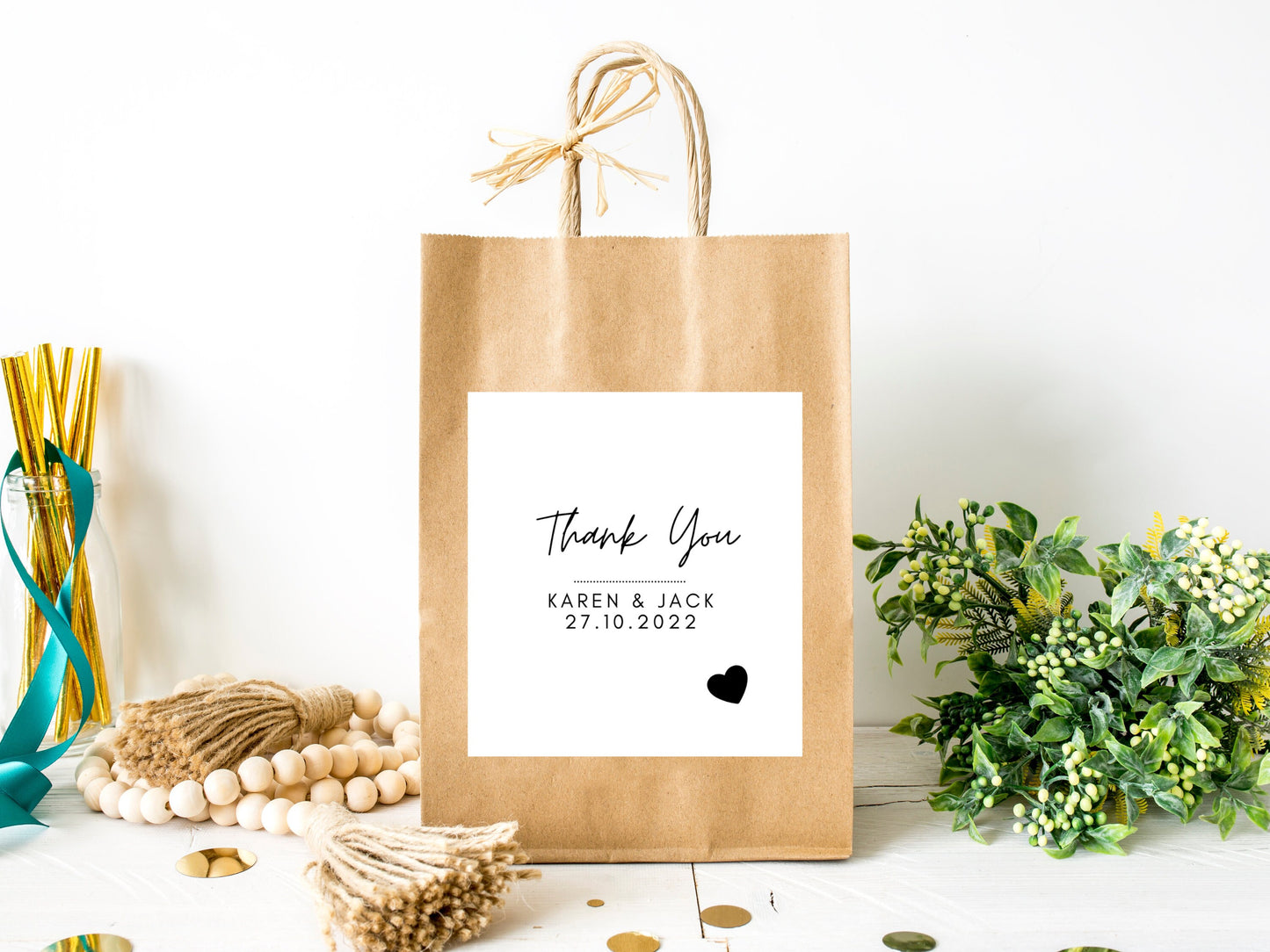 Personalised Thank You Wedding Sticker/ Favour Labels/ Wedding Sweet Bag Stickers/ Gift Box/ Candle Favour/ Activity Kids Bag/ Labels