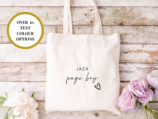 Personalised Page Boy Tote Bag/ Gift for Page Boy/ Stag Holiday Party Gift/ Lads Weekend Tote/ Suitcase Organiser/ Shopper Bag/ Stag Party